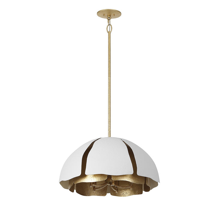 Savoy House 7-1399-5-14 Five Light Pendant, Cavalier Gold with Royal White