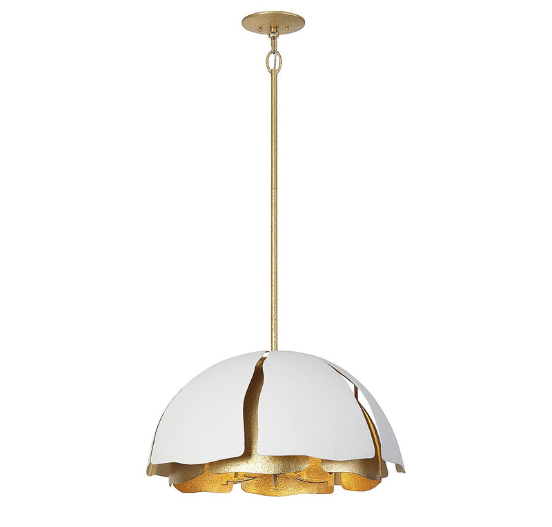 Savoy House 7-1399-5-14 Five Light Pendant, Cavalier Gold with Royal White