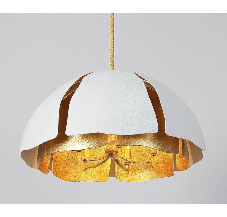 Savoy House 7-1399-5-14 Five Light Pendant, Cavalier Gold with Royal White