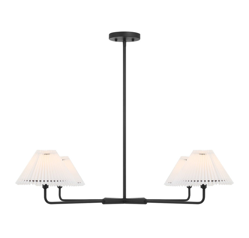 Meridian M100121MBK Four Light Chandelier, Matte Black