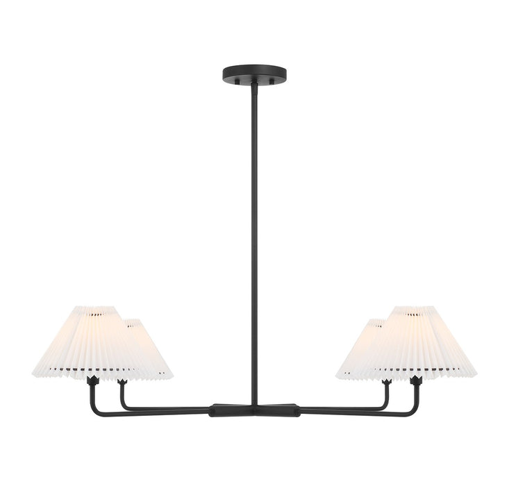 Meridian M100121MBK Four Light Chandelier, Matte Black
