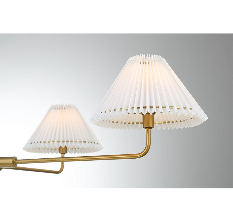 Meridian M100121NB Four Light Chandelier, Natural Brass