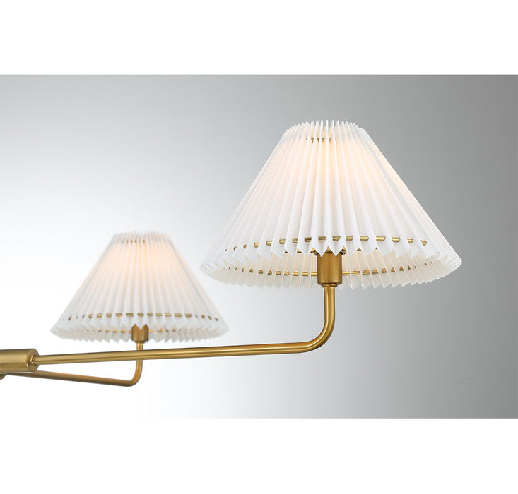 Meridian M100121NB Four Light Chandelier, Natural Brass