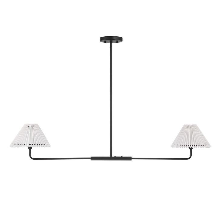 Meridian M100122MBK Two Light Linear Chandelier, Matte Black