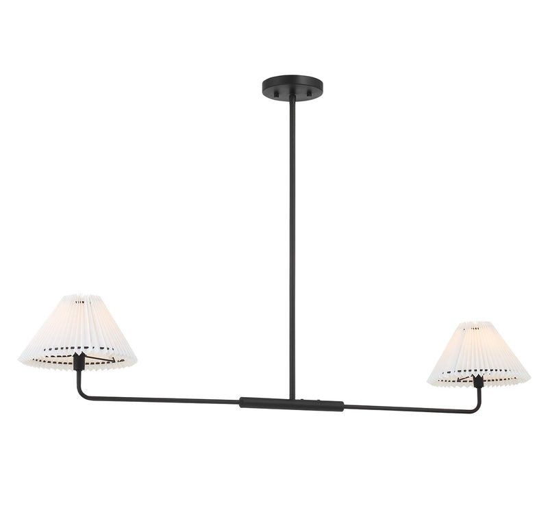 Meridian M100122MBK Two Light Linear Chandelier, Matte Black