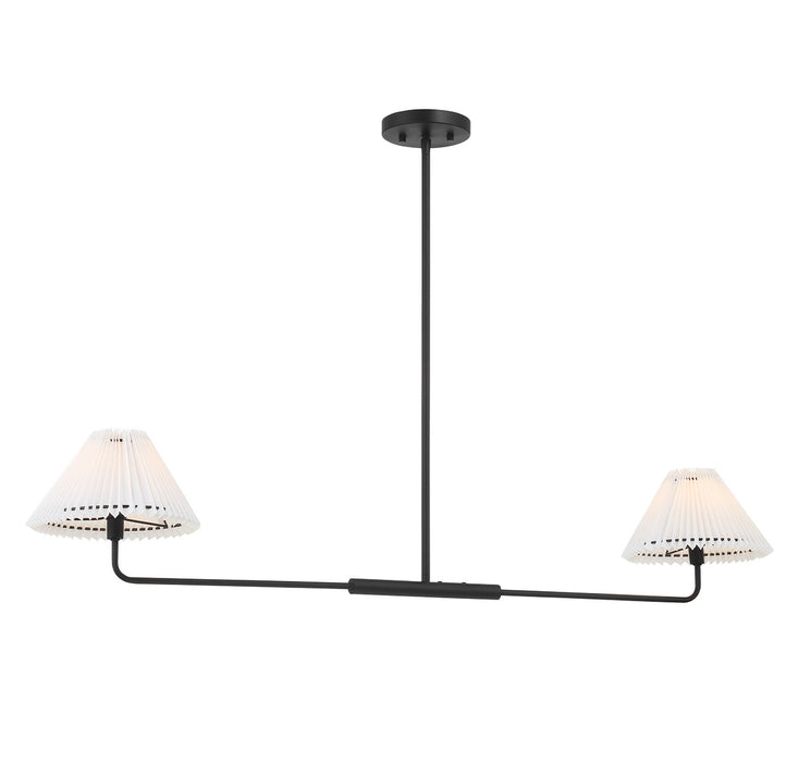 Meridian M100122MBK Two Light Linear Chandelier, Matte Black
