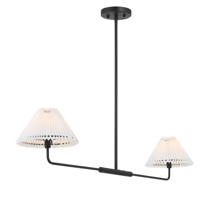 Meridian M100122MBK Two Light Linear Chandelier, Matte Black