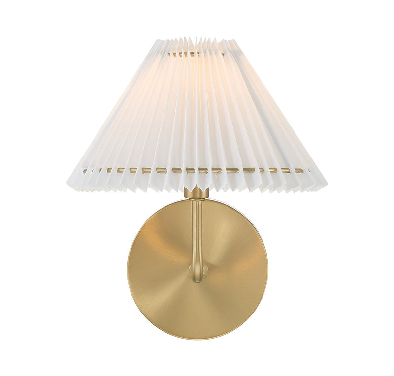 Meridian M90105NB One Light Wall Sconce, Natural Brass