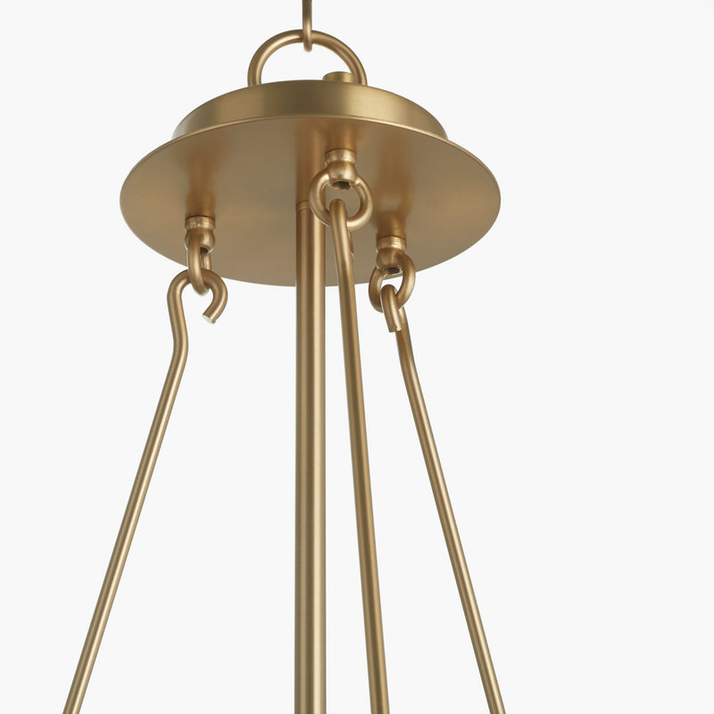 Cyan 11627 Six Light Chandelier, Aged Brass