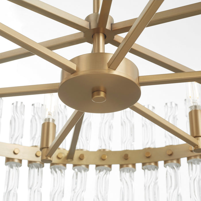 Cyan 11627 Six Light Chandelier, Aged Brass
