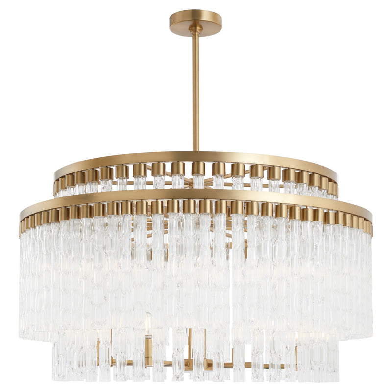 Cyan 11628 12 Light Chandelier, Aged Brass