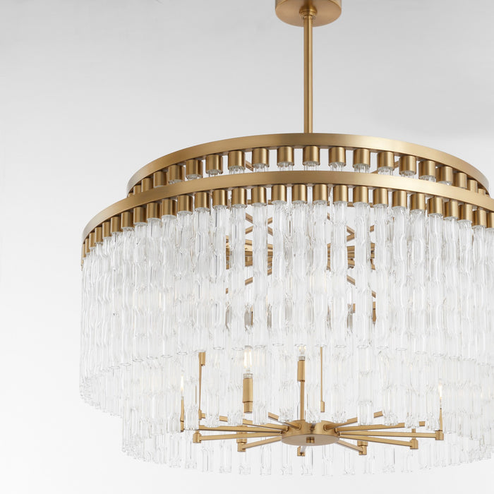 Cyan 11628 12 Light Chandelier, Aged Brass