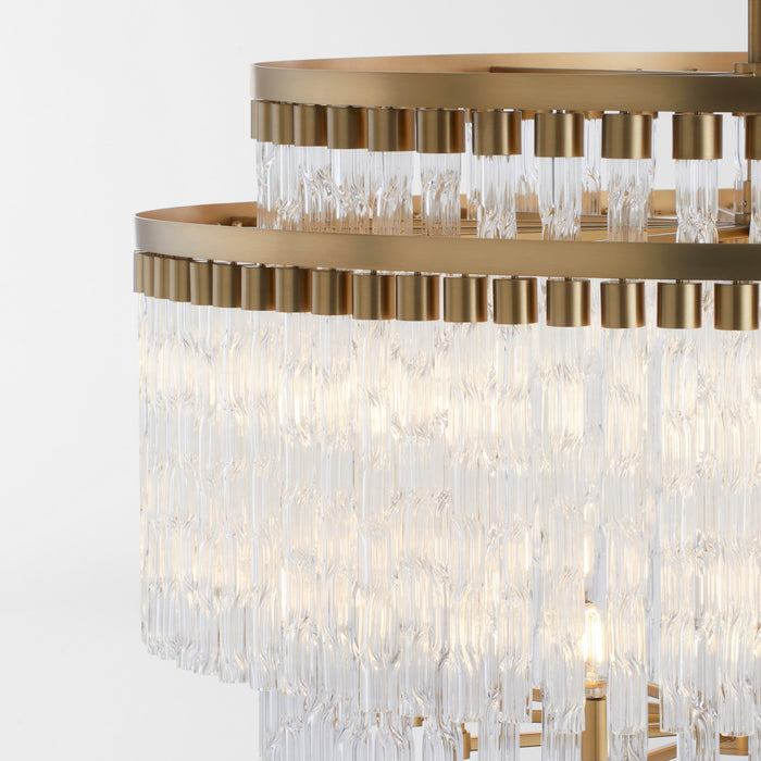 Cyan 11628 12 Light Chandelier, Aged Brass