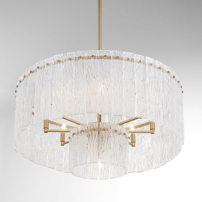 Cyan 11631 Nine Light Chandelier, Aged Brass