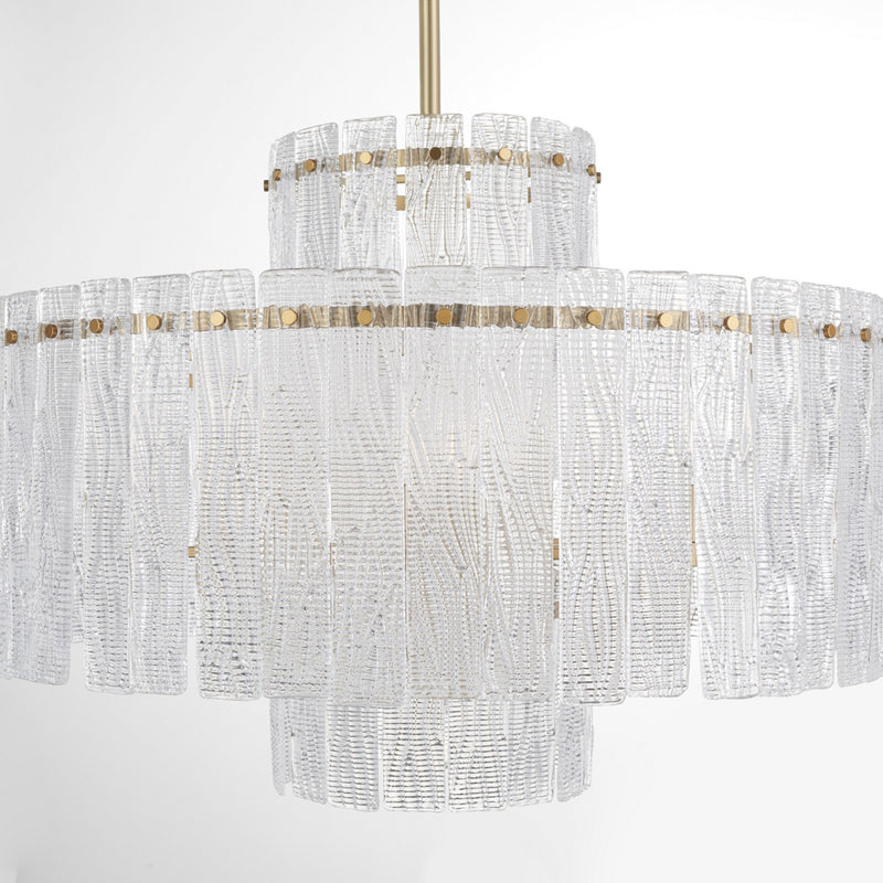 Cyan 11631 Nine Light Chandelier, Aged Brass