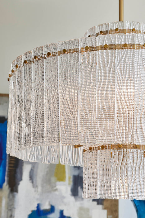 Cyan 11631 Nine Light Chandelier, Aged Brass