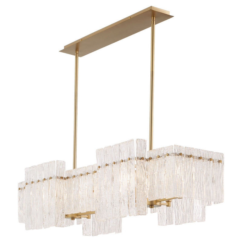 Cyan 11632 Eight Light Linear Pendant, Aged Brass