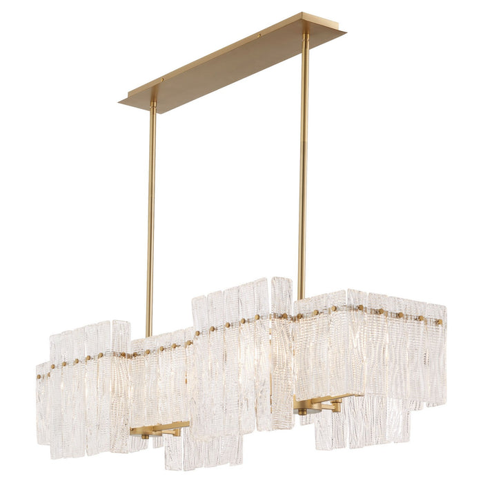 Cyan 11632 Eight Light Linear Pendant, Aged Brass