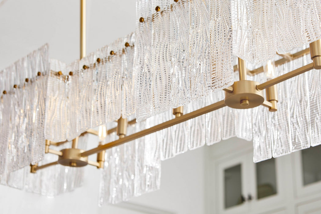 Cyan 11632 Eight Light Linear Pendant, Aged Brass