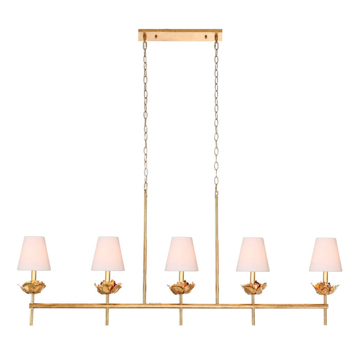 Terracotta Designs H23107-5G Five Light Chandelier, Gold Leaf