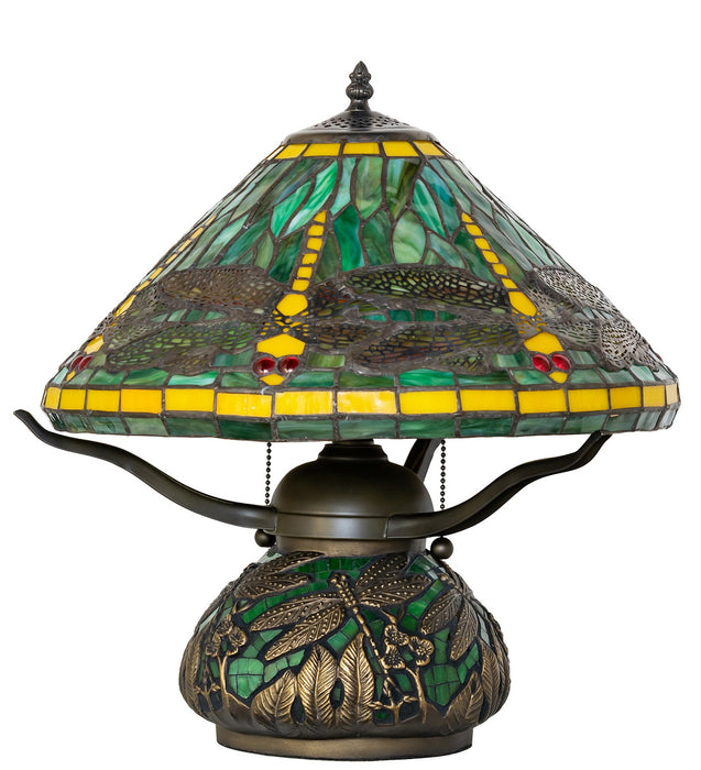 Meyda Tiffany 215818 Two Light Table Lamp, Mahogany Bronze