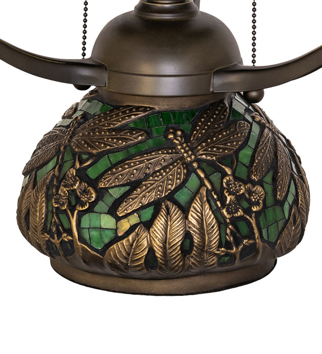 Meyda Tiffany 215818 Two Light Table Lamp, Mahogany Bronze