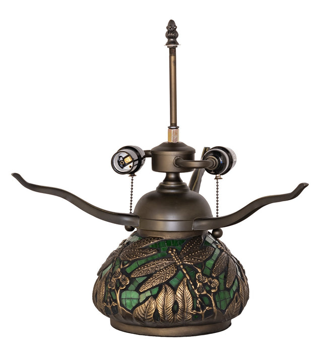 Meyda Tiffany 215818 Two Light Table Lamp, Mahogany Bronze