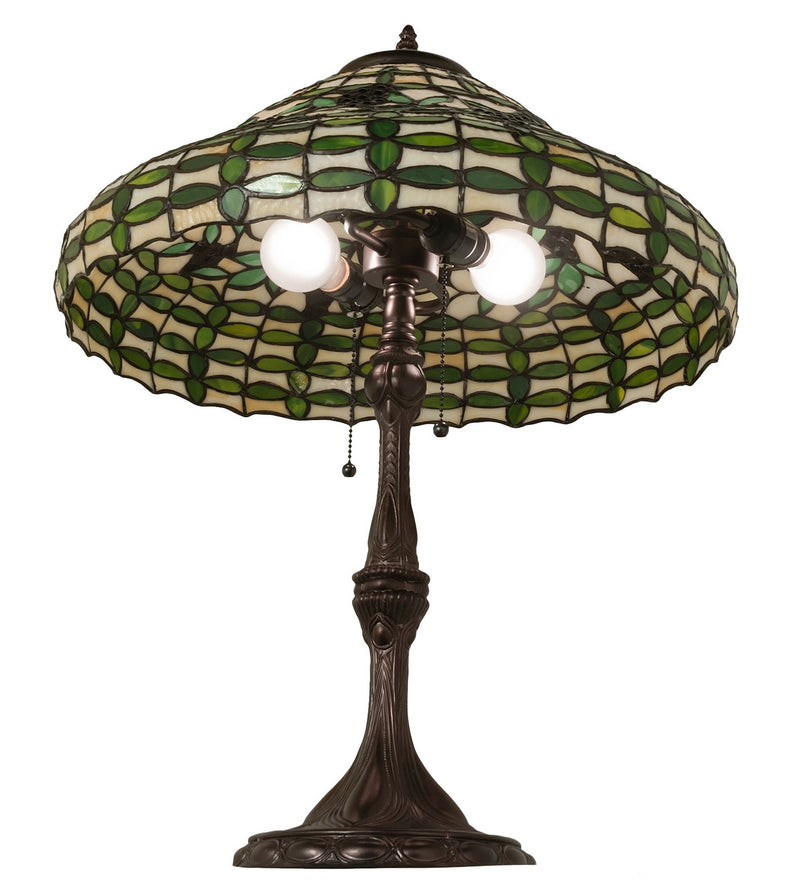 Meyda Tiffany 259355 Two Light Table Lamp, Mahogany Bronze