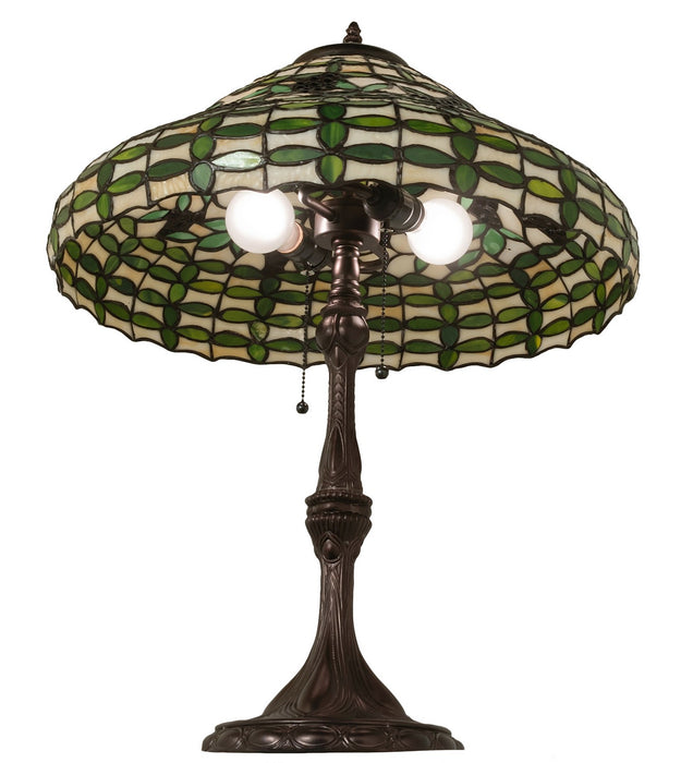 Meyda Tiffany 259355 Two Light Table Lamp, Mahogany Bronze