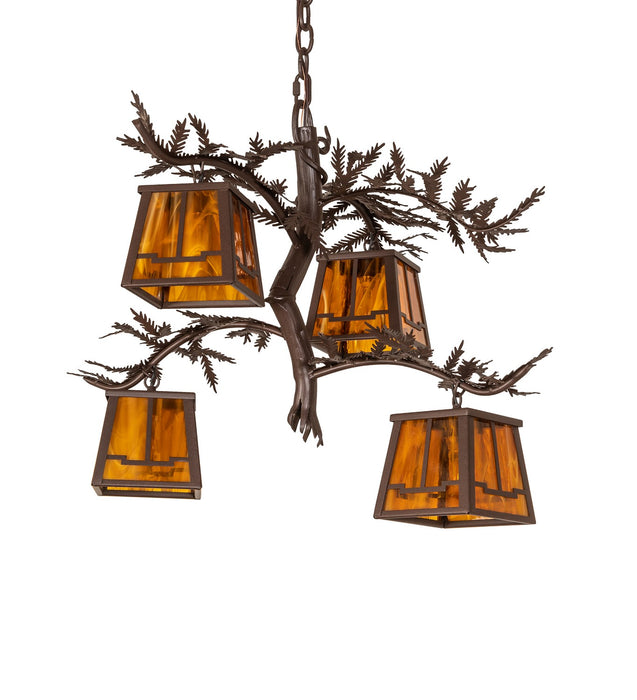 Meyda Tiffany 259449 Four Light Chandelier, Cafe Noir