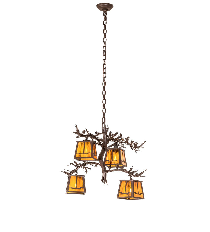 Meyda Tiffany 259449 Four Light Chandelier, Cafe Noir