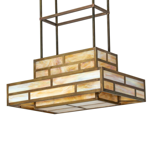 Meyda Tiffany 262146 Eight Light Pendant, Vintage Brass