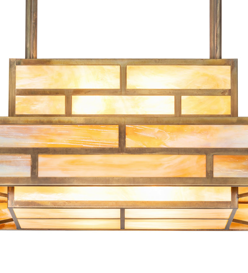 Meyda Tiffany 262146 Eight Light Pendant, Vintage Brass