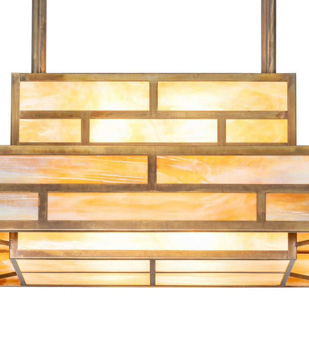 Meyda Tiffany 262146 Eight Light Pendant, Vintage Brass