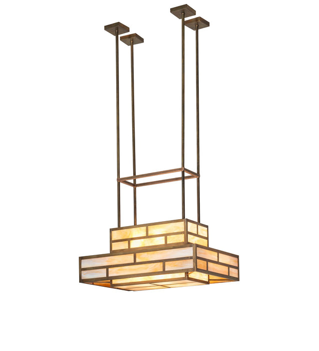 Meyda Tiffany 262146 Eight Light Pendant, Vintage Brass