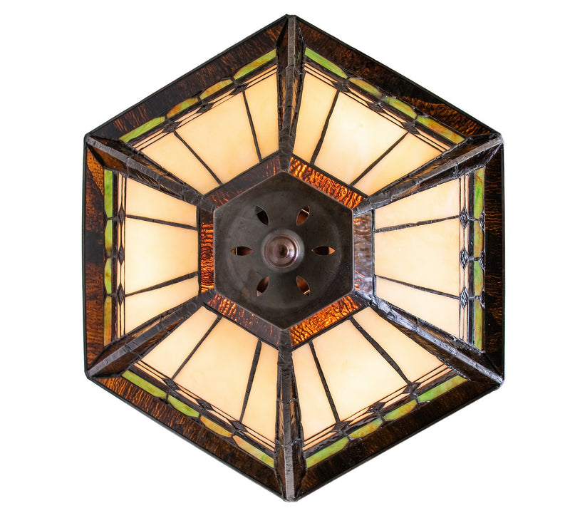 Meyda Tiffany 262190 Three Light Semi-Flushmount, Mahogany Bronze