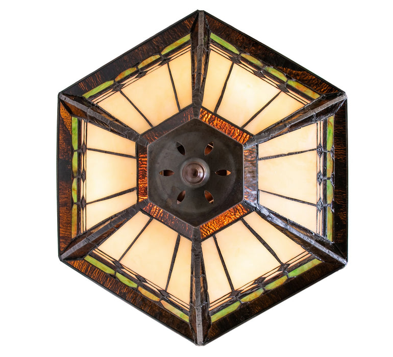 Meyda Tiffany 262190 Three Light Semi-Flushmount, Mahogany Bronze