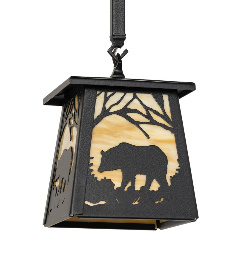 Meyda Tiffany 263105 One Light Mini Pendant, Black Satin Wrought Iron