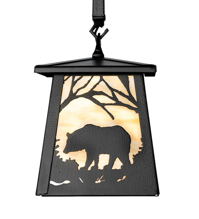 Meyda Tiffany 263105 One Light Mini Pendant, Black Satin Wrought Iron