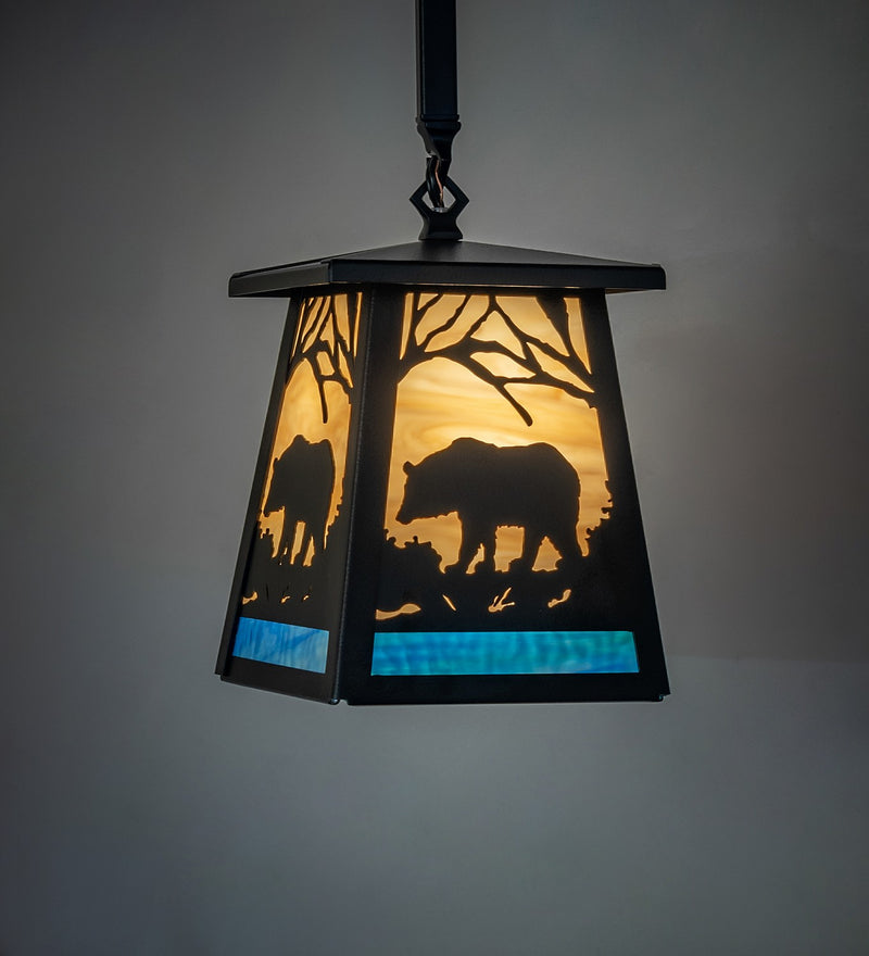 Meyda Tiffany 263409 One Light Mini Pendant, Black Satin Wrought Iron