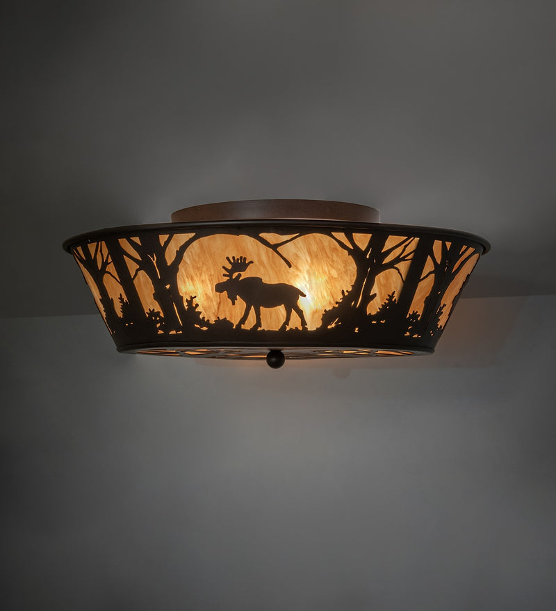 Meyda Tiffany 264273 Four Light Flushmount, Cafe Noir