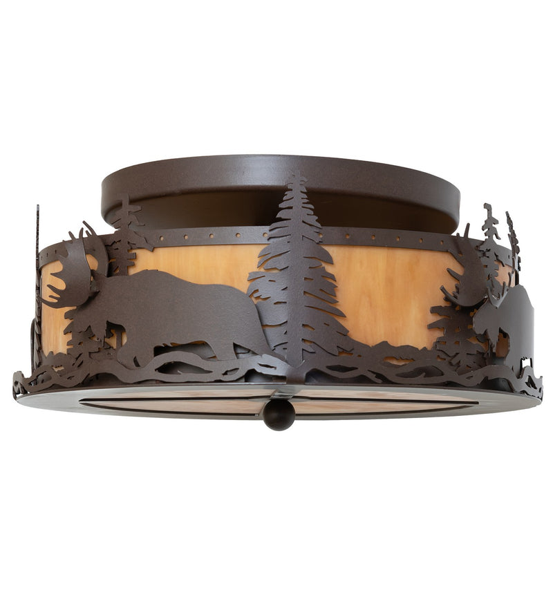 Meyda Tiffany 264274 Two Light Flushmount, Cafe Noir