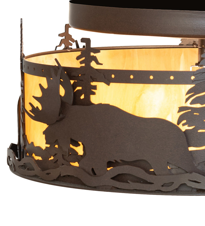 Meyda Tiffany 264274 Two Light Flushmount, Cafe Noir