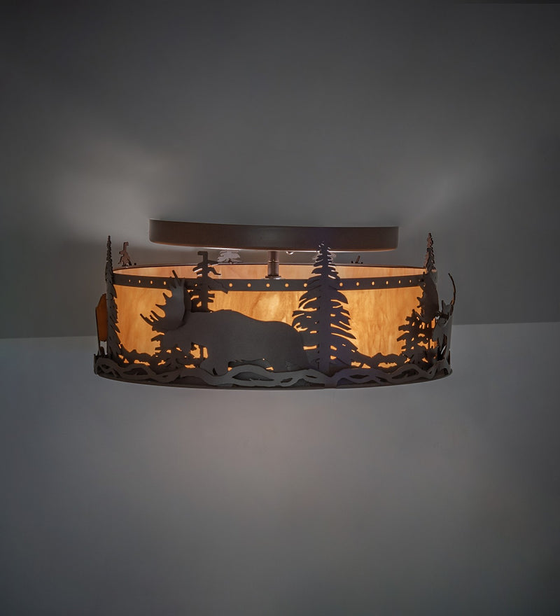 Meyda Tiffany 264274 Two Light Flushmount, Cafe Noir