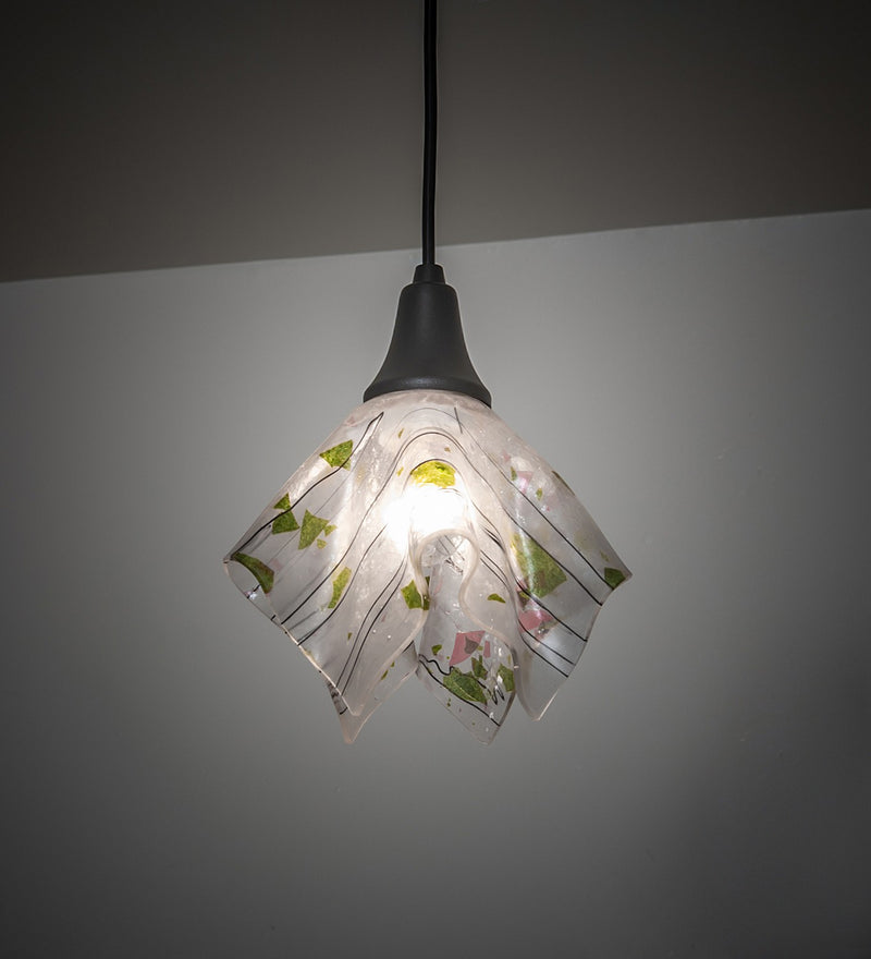 Meyda Tiffany 265908 One Light Mini Pendant, Black Metal