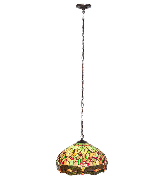Meyda Tiffany 266547 Three Light Pendant, Mahogany Bronze