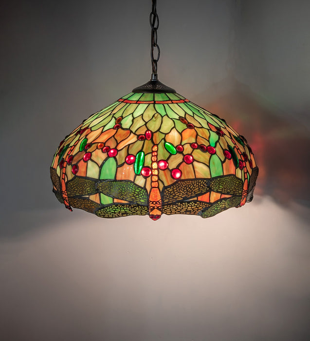 Meyda Tiffany 266547 Three Light Pendant, Mahogany Bronze
