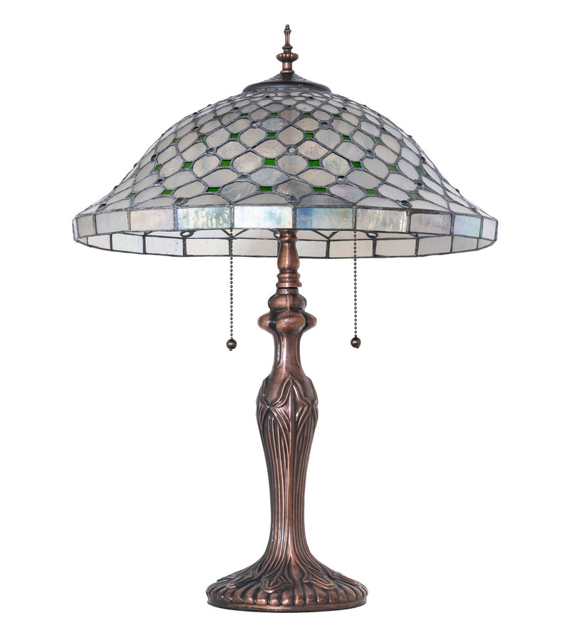 Meyda Tiffany 266575 Two Light Table Lamp, Mahogany Bronze
