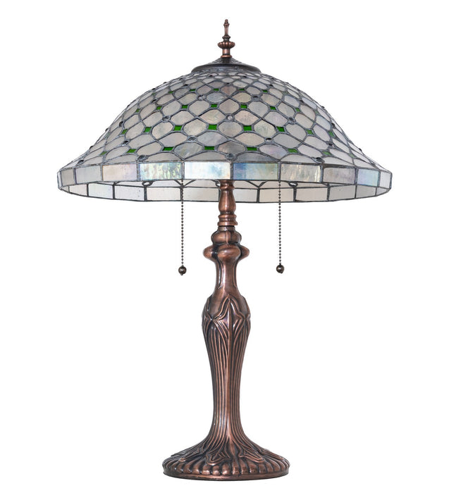 Meyda Tiffany 266575 Two Light Table Lamp, Mahogany Bronze