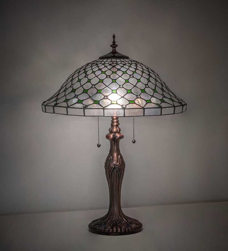 Meyda Tiffany 266575 Two Light Table Lamp, Mahogany Bronze
